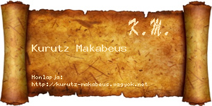 Kurutz Makabeus névjegykártya